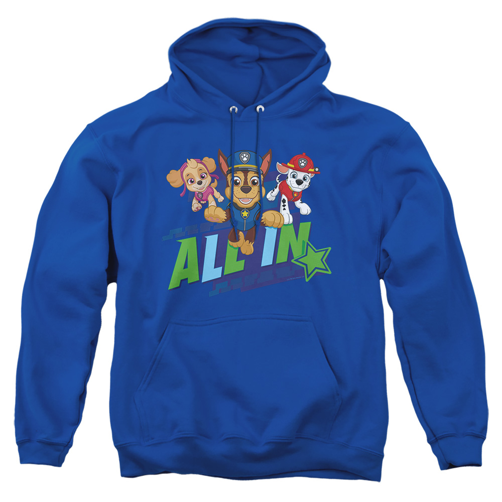 NICK689-AFTH-2 Paw Patrol All In Adult Pullover Hoodie, Royal - Medium