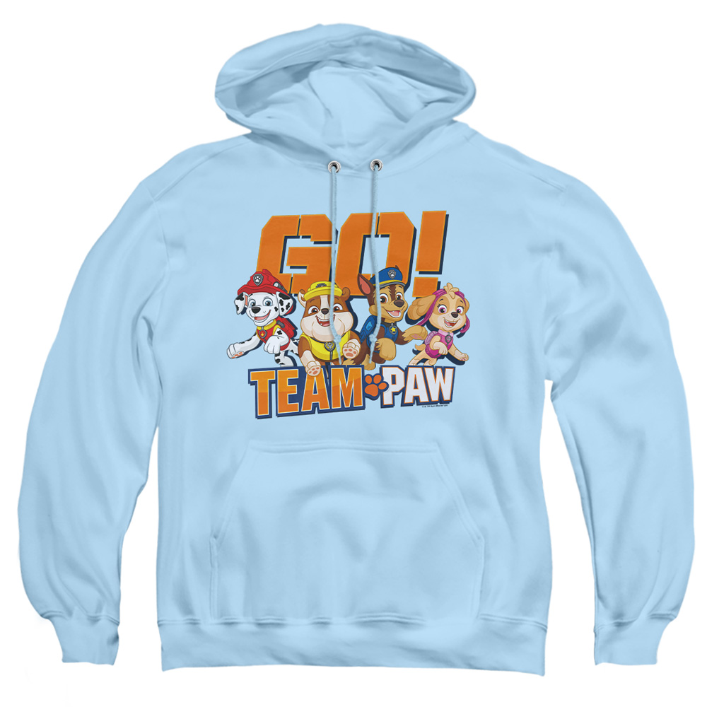 NICK701-AFTH-2 Paw Patrol Go Team Paw Adult Pullover Hoodie, Light Blue - Medium