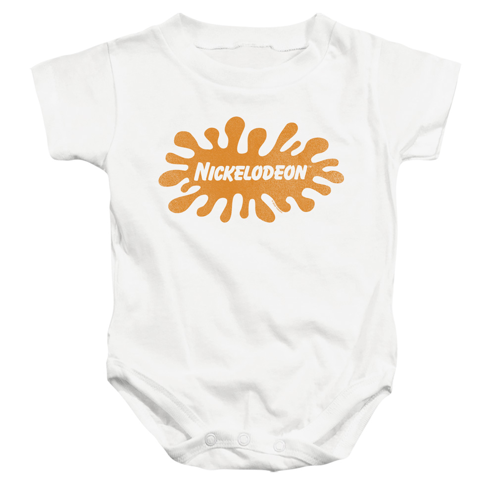 NICK694-SS-4 Nickelodeon Brand Nick Retro Splat Logo Infant Snapsuit, White - Extra Large - 24 Month