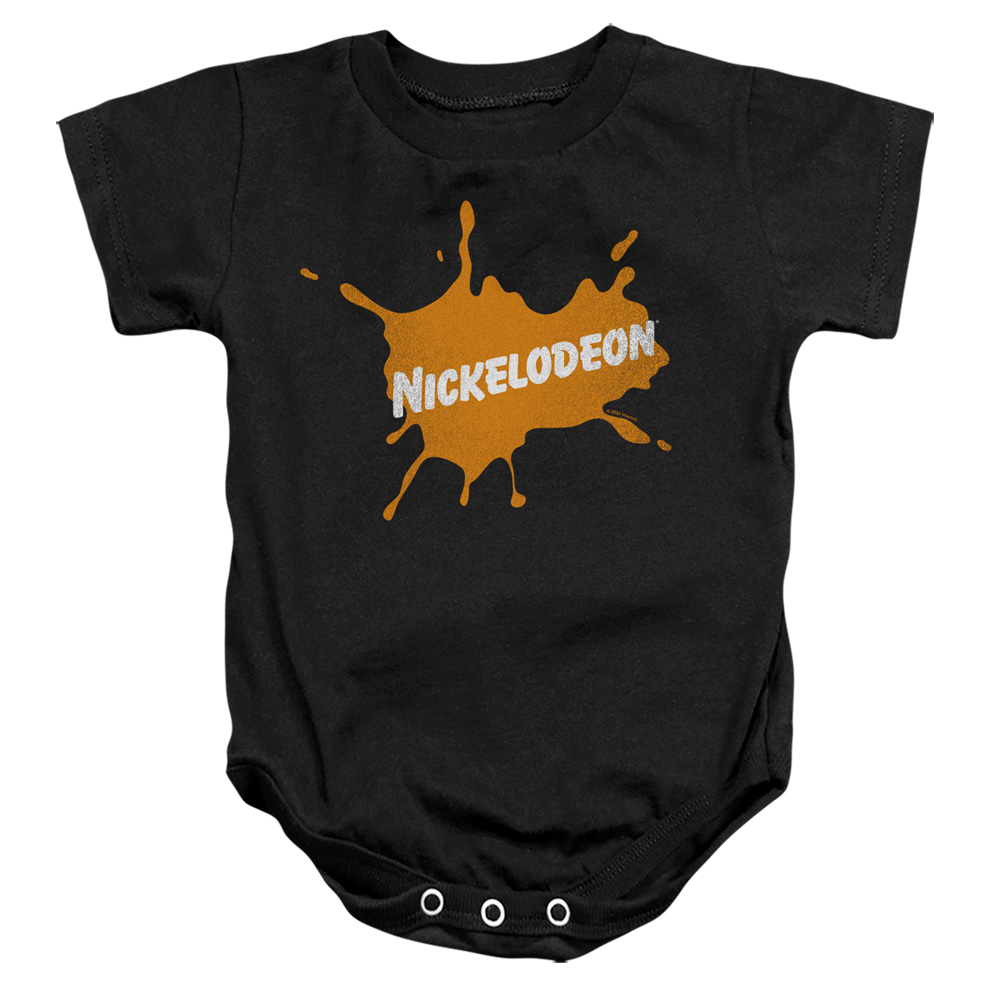NICK695-SS-4 Nickelodeon Brand Nick Retro Burst Logo Infant Snapsuit, Black - Extra Large - 24 Month