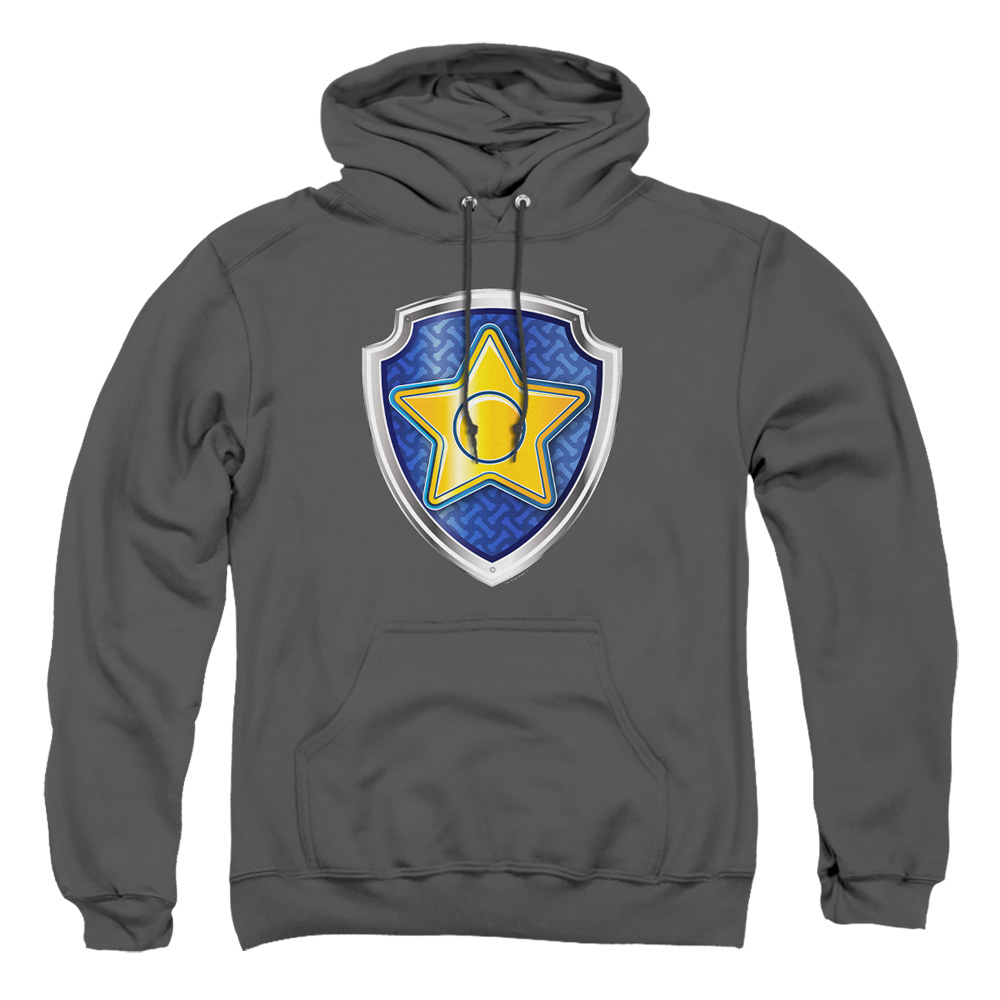 NICK715-AFTH-2 Paw Patrol Chase Decal Adult Pullover Hoodie, Charcoal - Medium