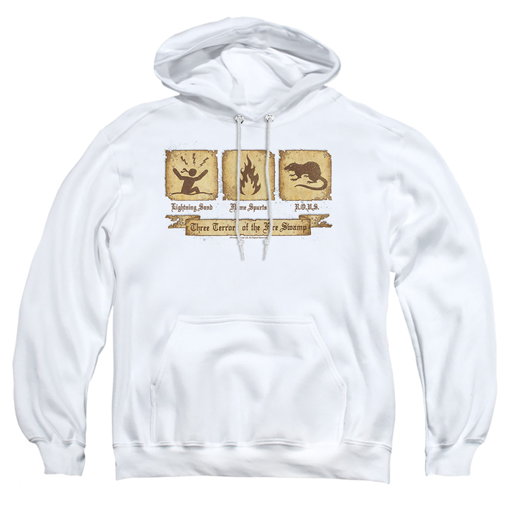 PB112I-AFTH-1 Princess Bride Three Terrors Adult Pullover Hoodie, White - Small