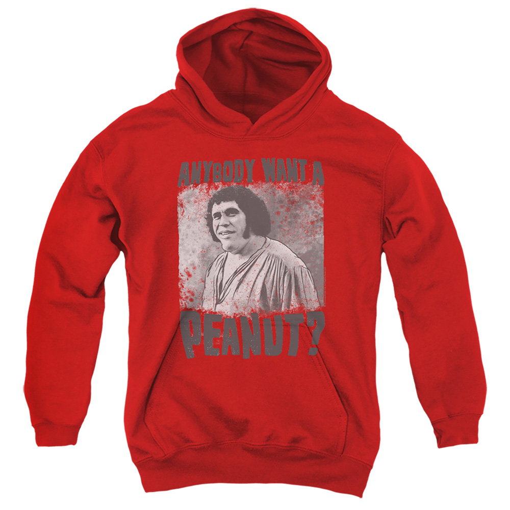 PB113C-YFTH-2 PB & A Giant Snack Youth Hooded Sweatshirt, Red - Medium