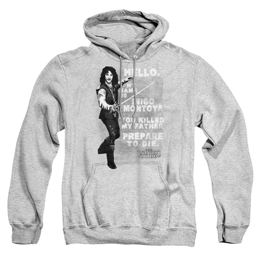 PB125B-AFTH-5 Princess Bride Hello Again Adult Pullover Hoodie, Athletic Heather - 2X