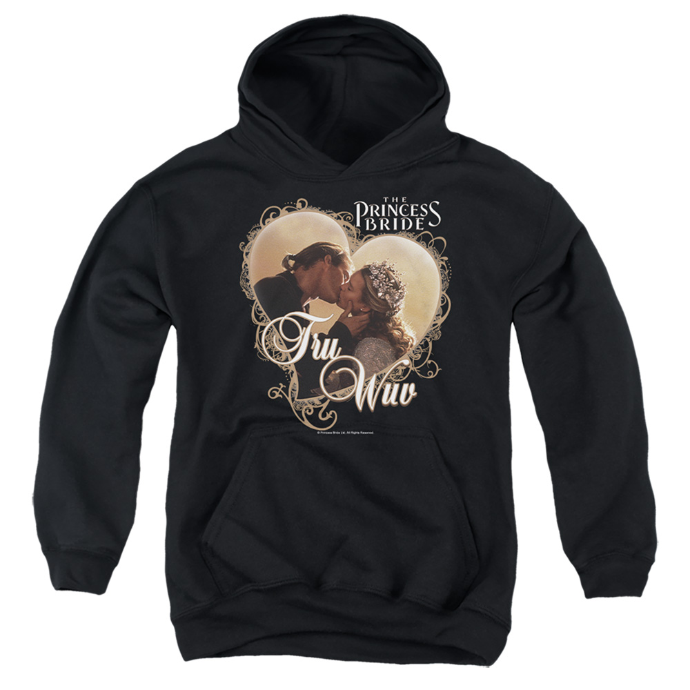 PB107E-YFTH-2 Princess Bride TRU WUV Youth Hooded Sweatshirt, Black - Medium