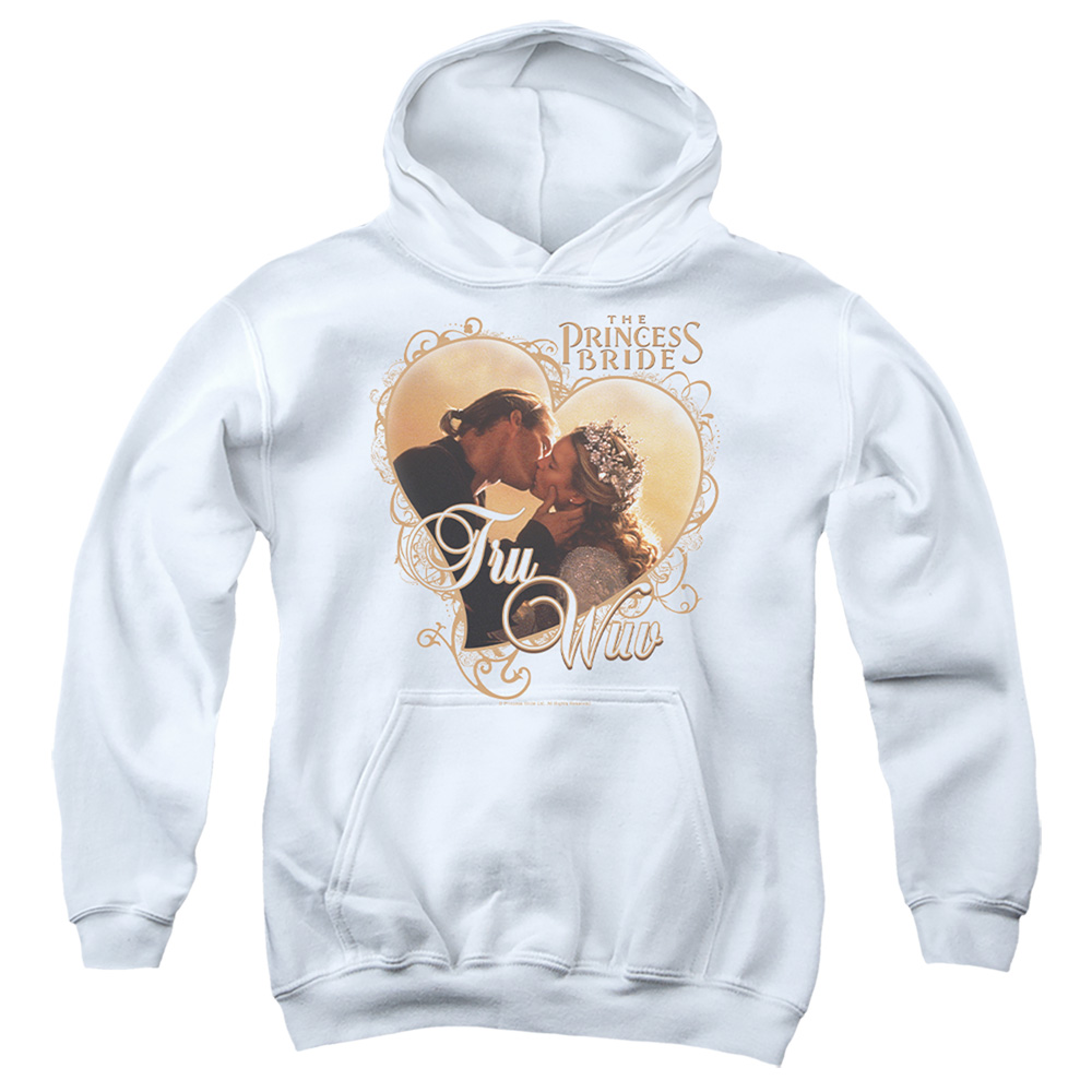 PB107-YFTH-2 Princess Bride TRU WUV Youth Hooded Sweatshirt, White - Medium