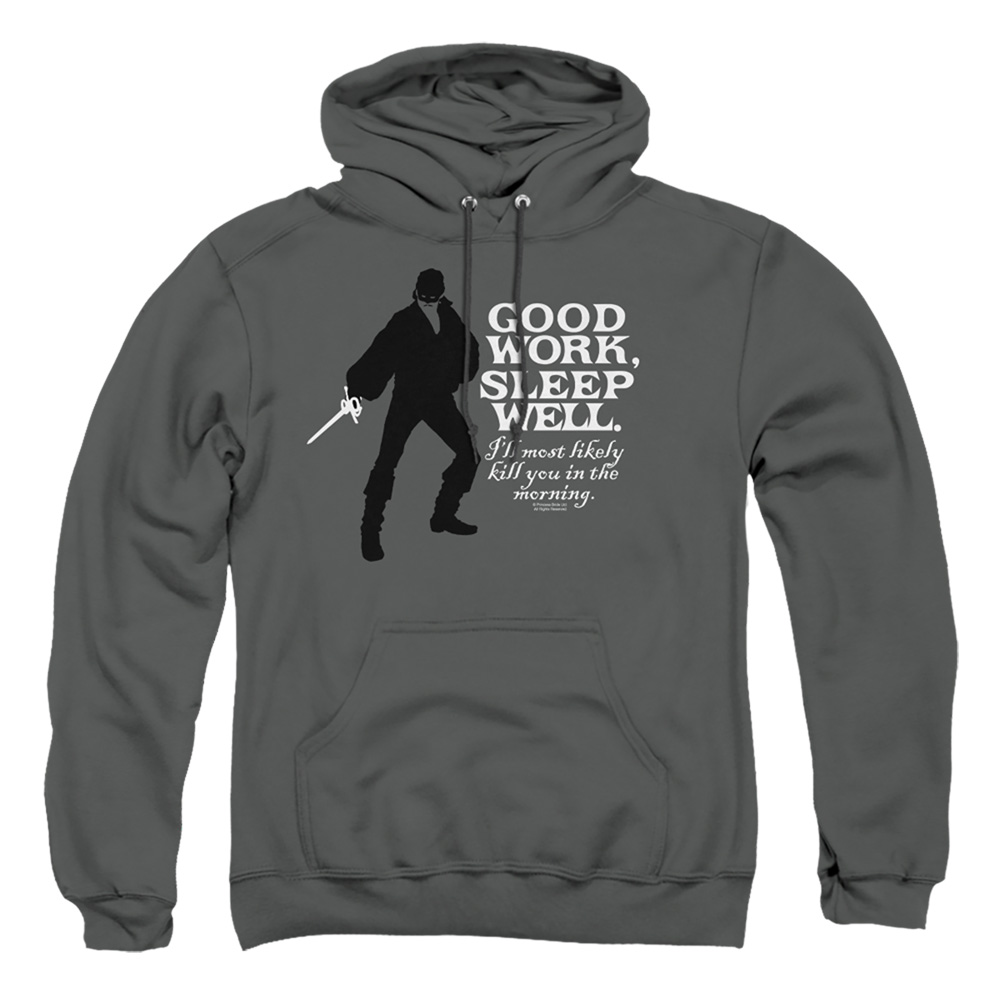PB117K-AFTH-2 Princess Bride Good Work Adult Pullover Hoodie, Charcoal - Medium