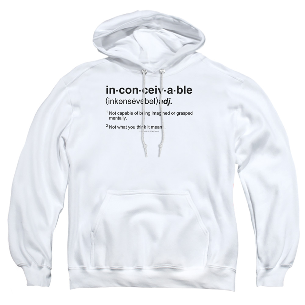 PB118I-AFTH-1 Princess Bride Definition Adult Pullover Hoodie, White - Small