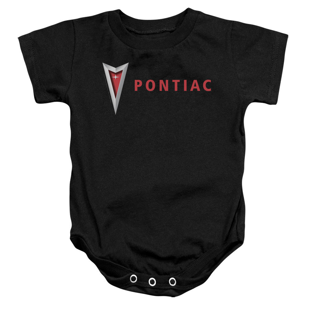 PTC109-SS-2 Pontiac Modern Pontiac Arrowhead Infant Snapsuit, Black - Medium - 12 Month