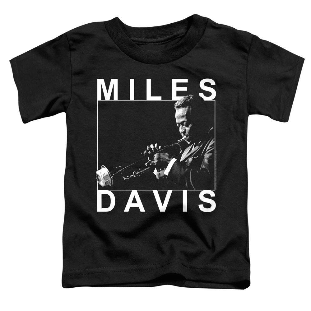 PERRY320-TT-2 Miles Davis Monochrome Toddler Short Sleeve T-Shirt, Black - Medium 3T