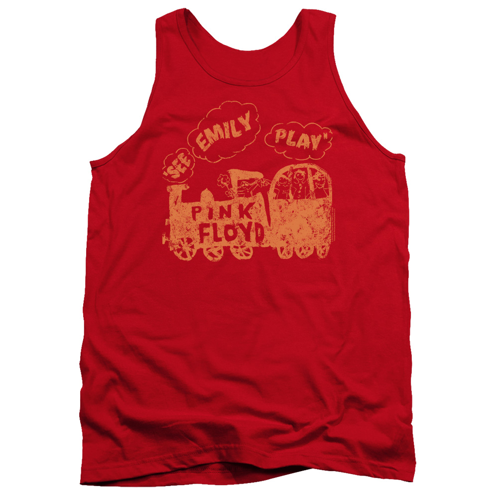 PERRY246-TK-2 Pink Floyd See Emily Play Adult Tank Top, Red - Medium