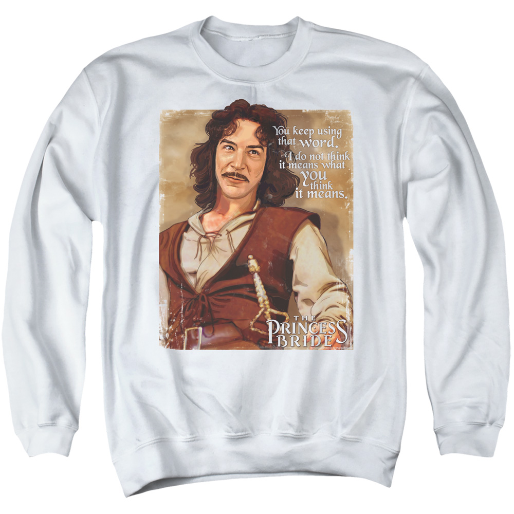 PB159B-AS-2 PB & Word Adult Crewneck Sweatshirt, White - Medium