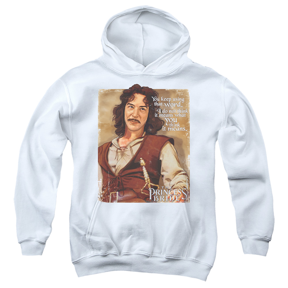 PB159B-YFTH-4 PB & Word Youth Hooded Sweatshirt, White - Extra Large
