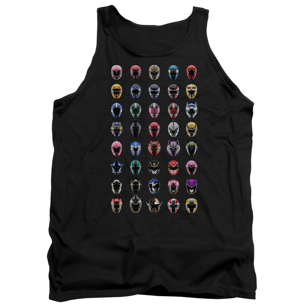 PWR4000-TK-4 Power Rangers Visual Timeline Adult Tank Top, Black - Extra Large