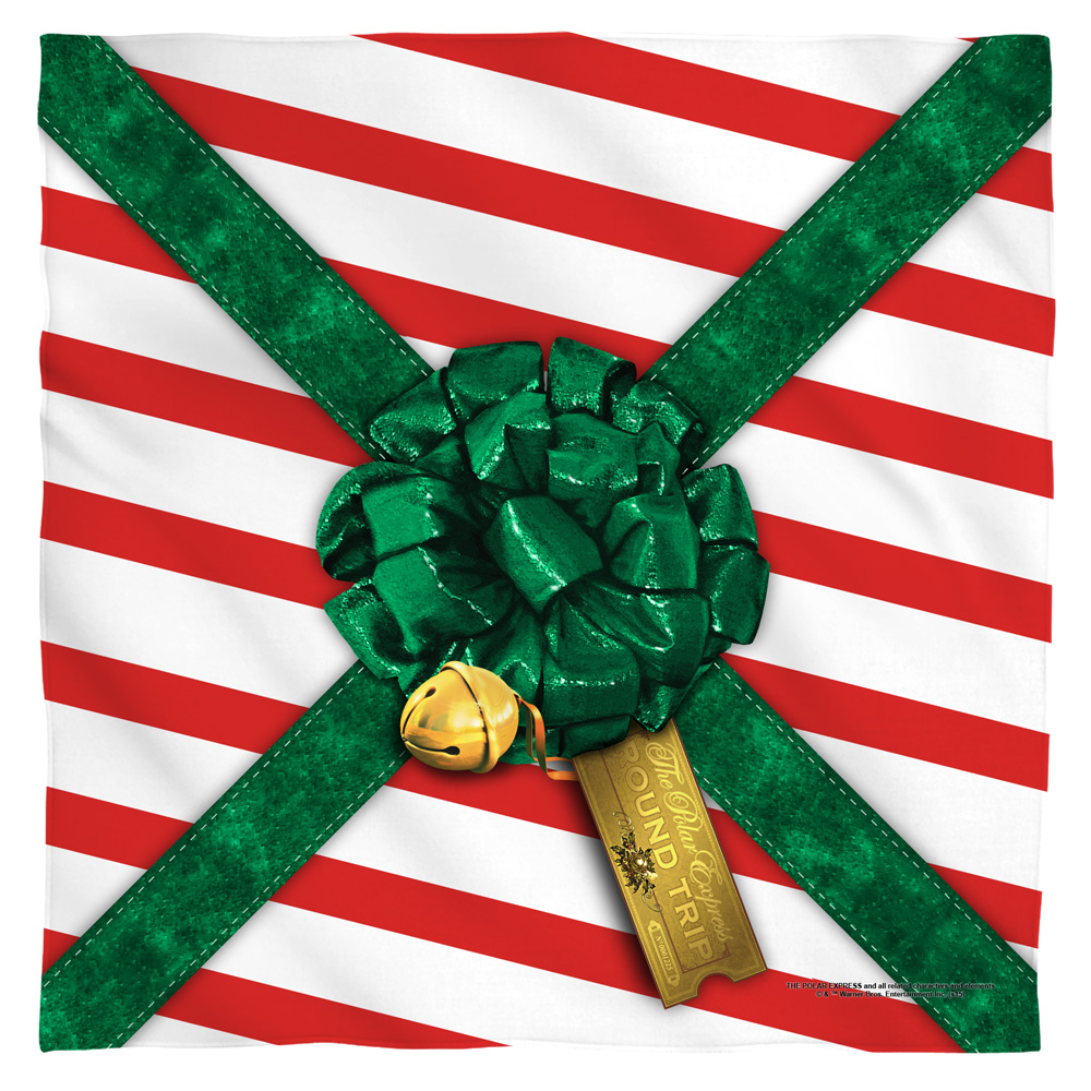 WBM407-BND1-0 22 x 22 in. Polar Express Present Bandana, White