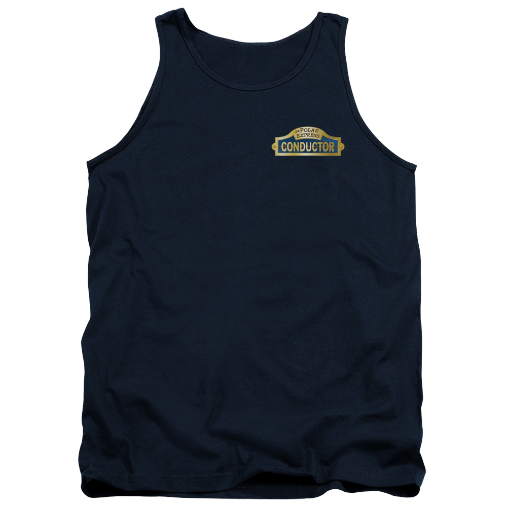WBM376-TK-2 Polar Express Conductor Adult Tank Top, Navy - Medium