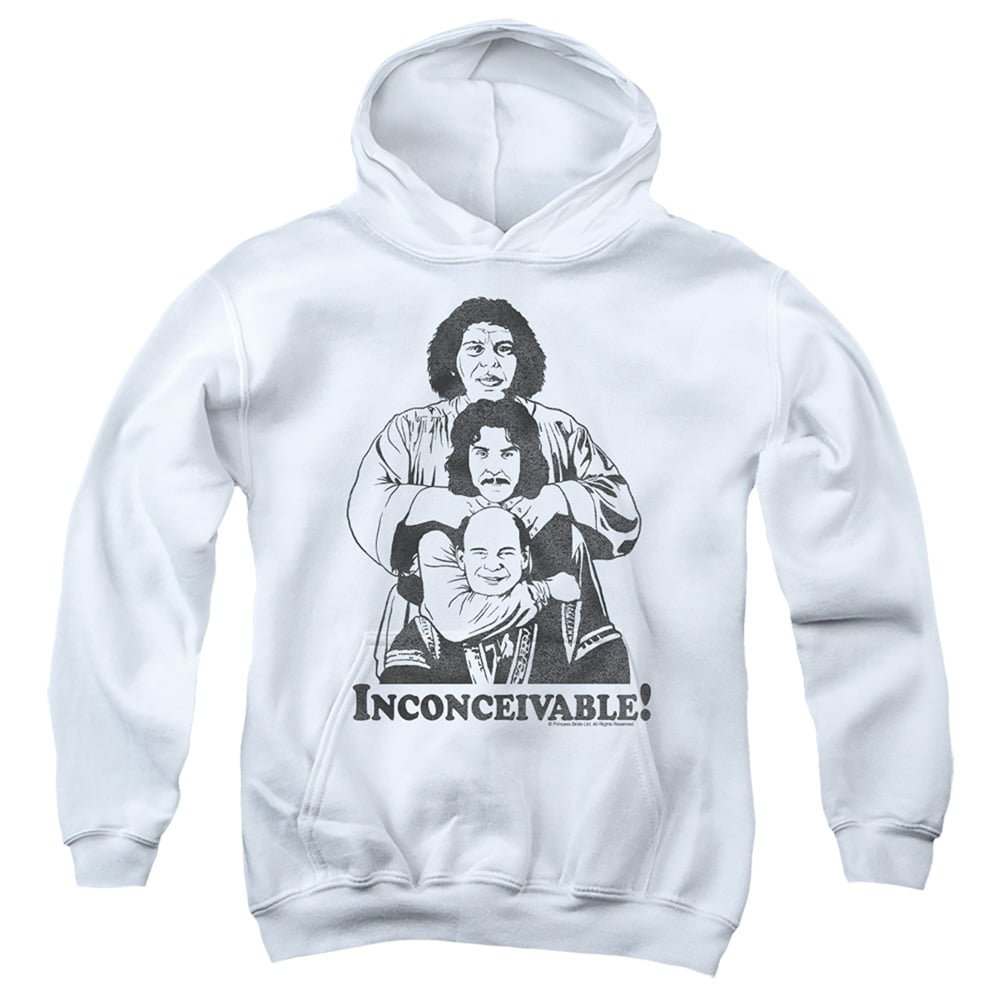 PB105B-YFTH-4 Princess Bride Inconceivable Youth Hooded Sweatshirt, White - Extra Large