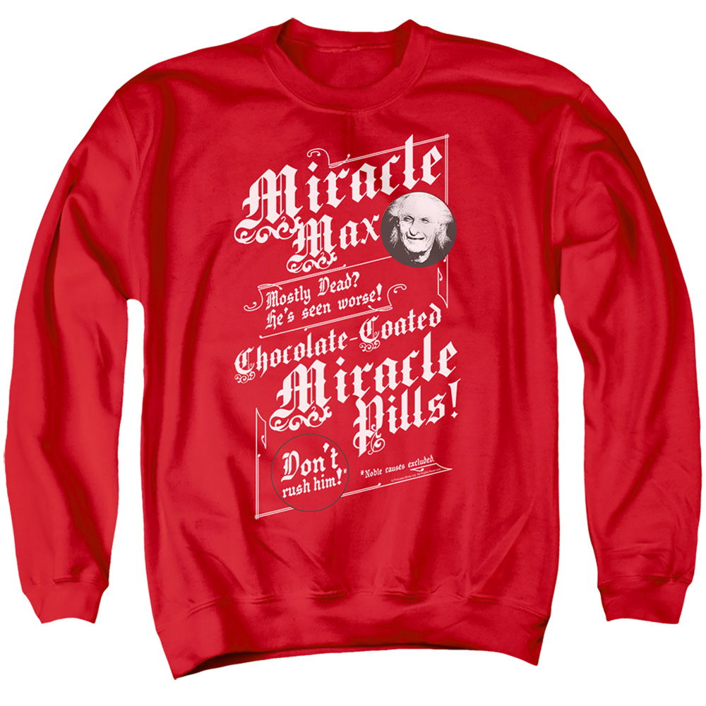 PB110E-AS-1 PB & Miracle Max Adult Crewneck Sweatshirt, Red - Small