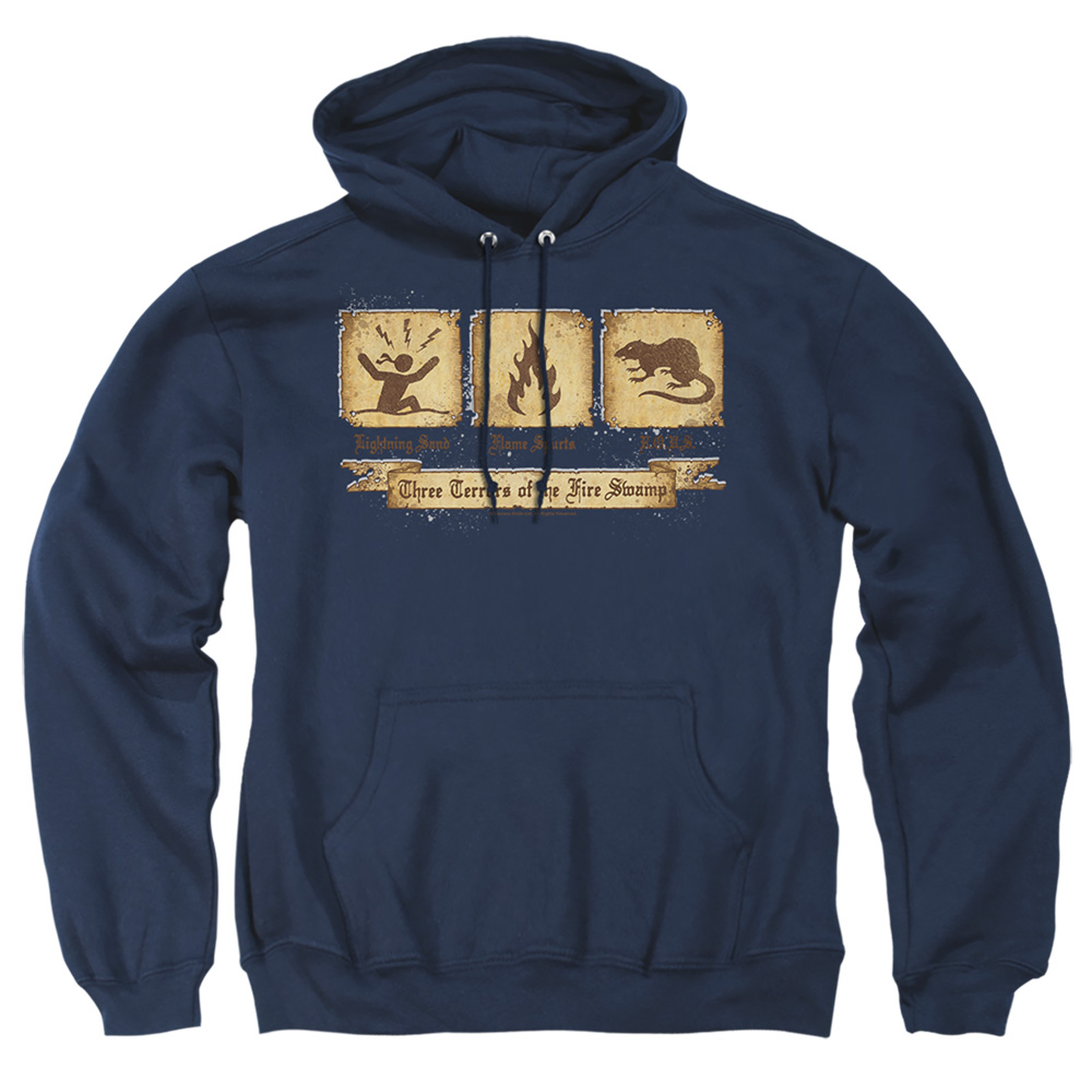 PB112H-AFTH-5 Princess Bride Three Terrors Adult Pullover Hoodie, Navy - 2X