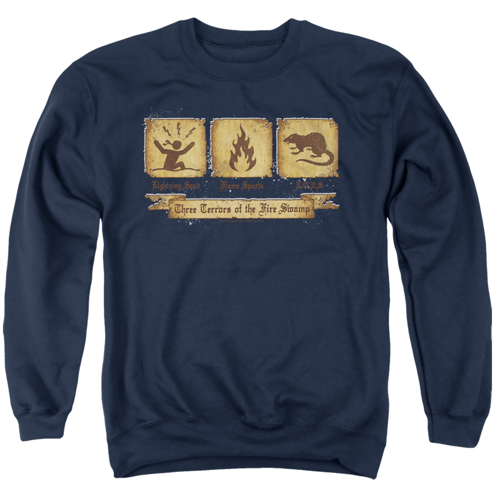 PB112H-AS-2 Princess Bride Three Terrors Adult Crewneck Sweatshirt, Navy - Medium