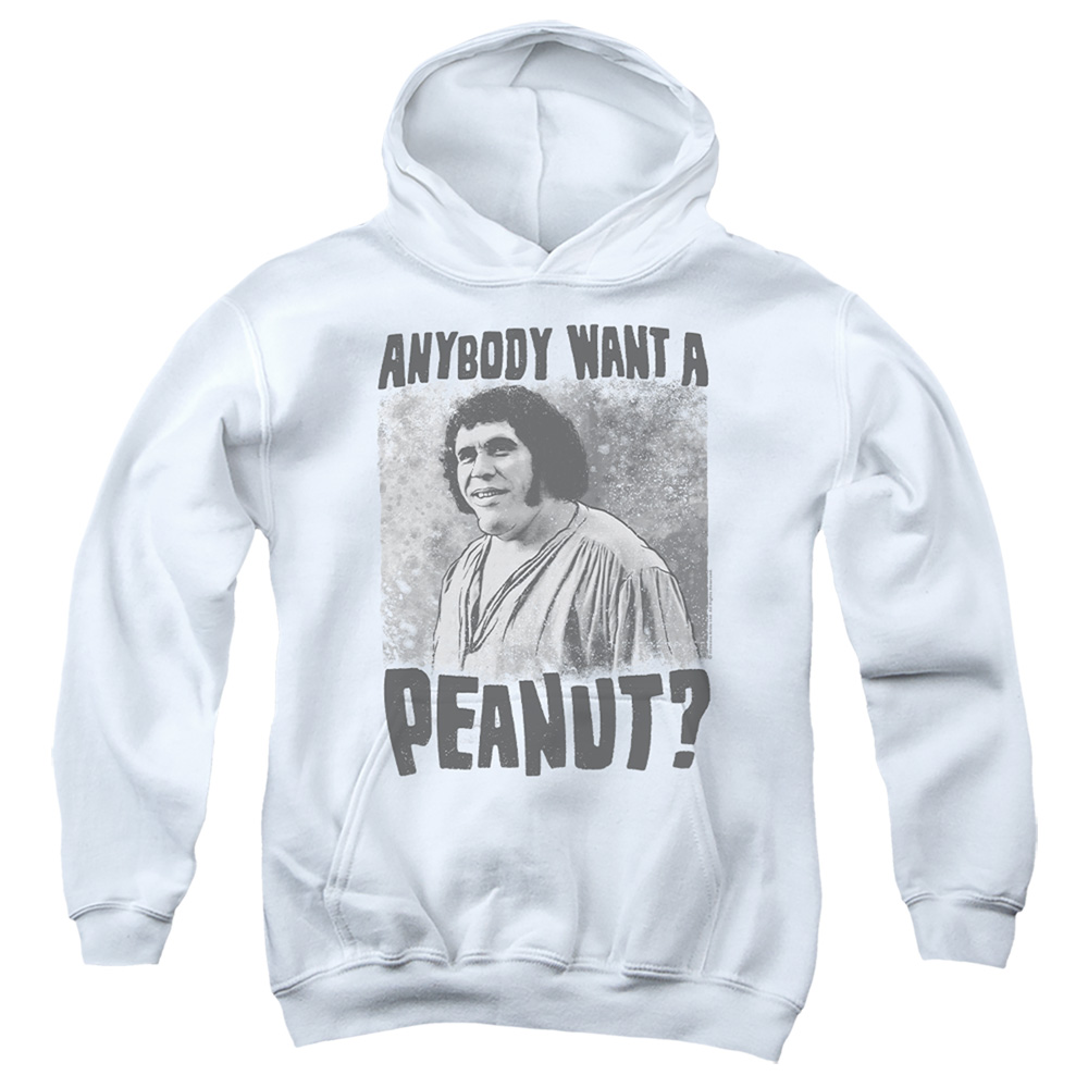 PB113B-YFTH-2 PB & A Giant Snack Youth Hooded Sweatshirt, White - Medium
