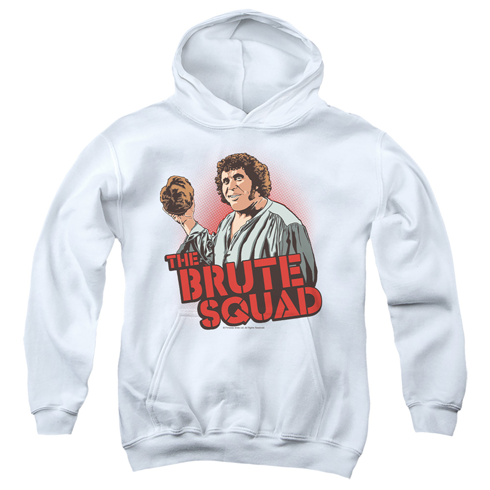 PB114E-YFTH-4 PB & Brute Squad Youth Hooded Sweatshirt, White - Extra Large