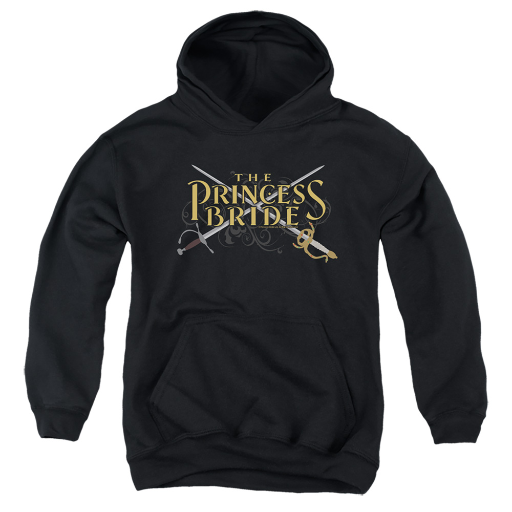 PB150B-YFTH-2 Princess Bride Swords Youth Hooded Sweatshirt, Black - Medium