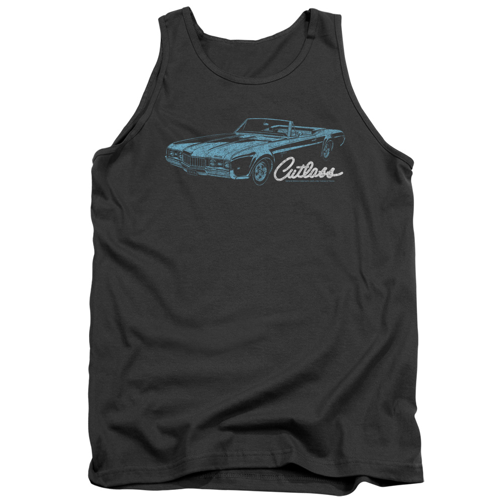 OLS110-TK-1 Oldsmobile 68 Cutlass Adult Tank Top, Charcoal - Small