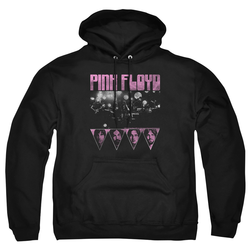 PERRY187-AFTH-5 Pink Floyd Pink Four Adult Pullover Hoodie, Black - 2X