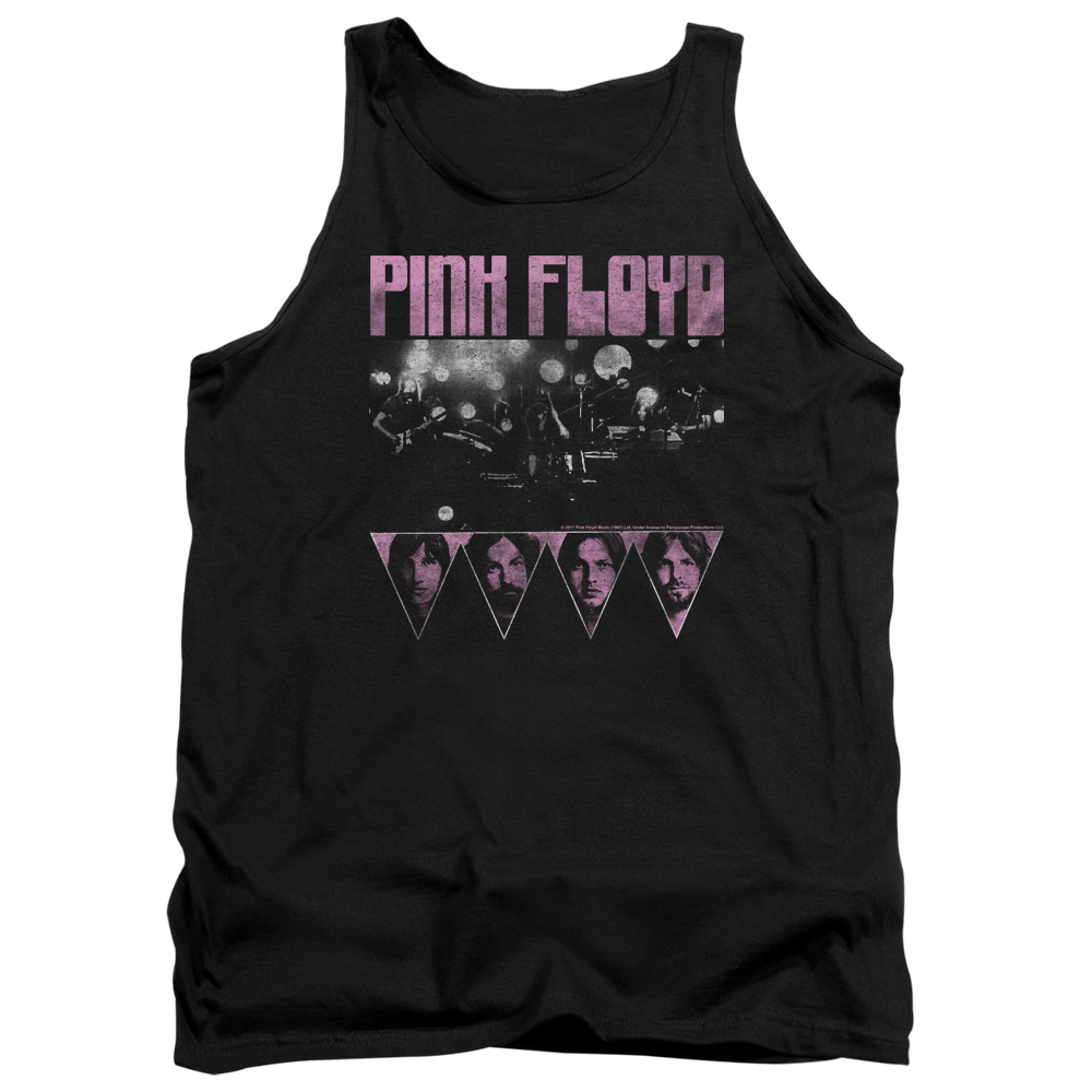 PERRY187-TK-2 Pink Floyd Pink Four Adult Tank Top, Black - Medium
