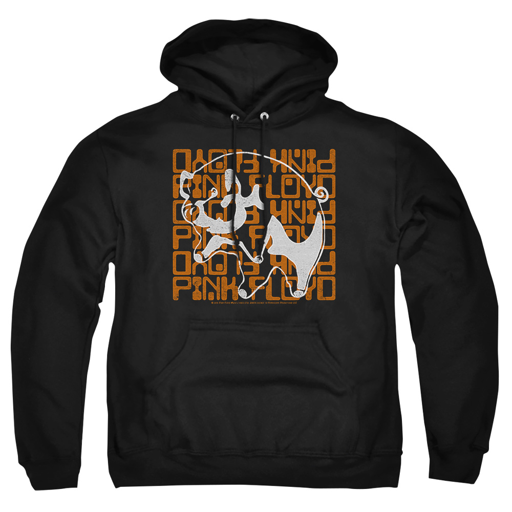 PERRY135-AFTH-5 Pink Floyd Pig Adult Pullover Hoodie, Black - 2X