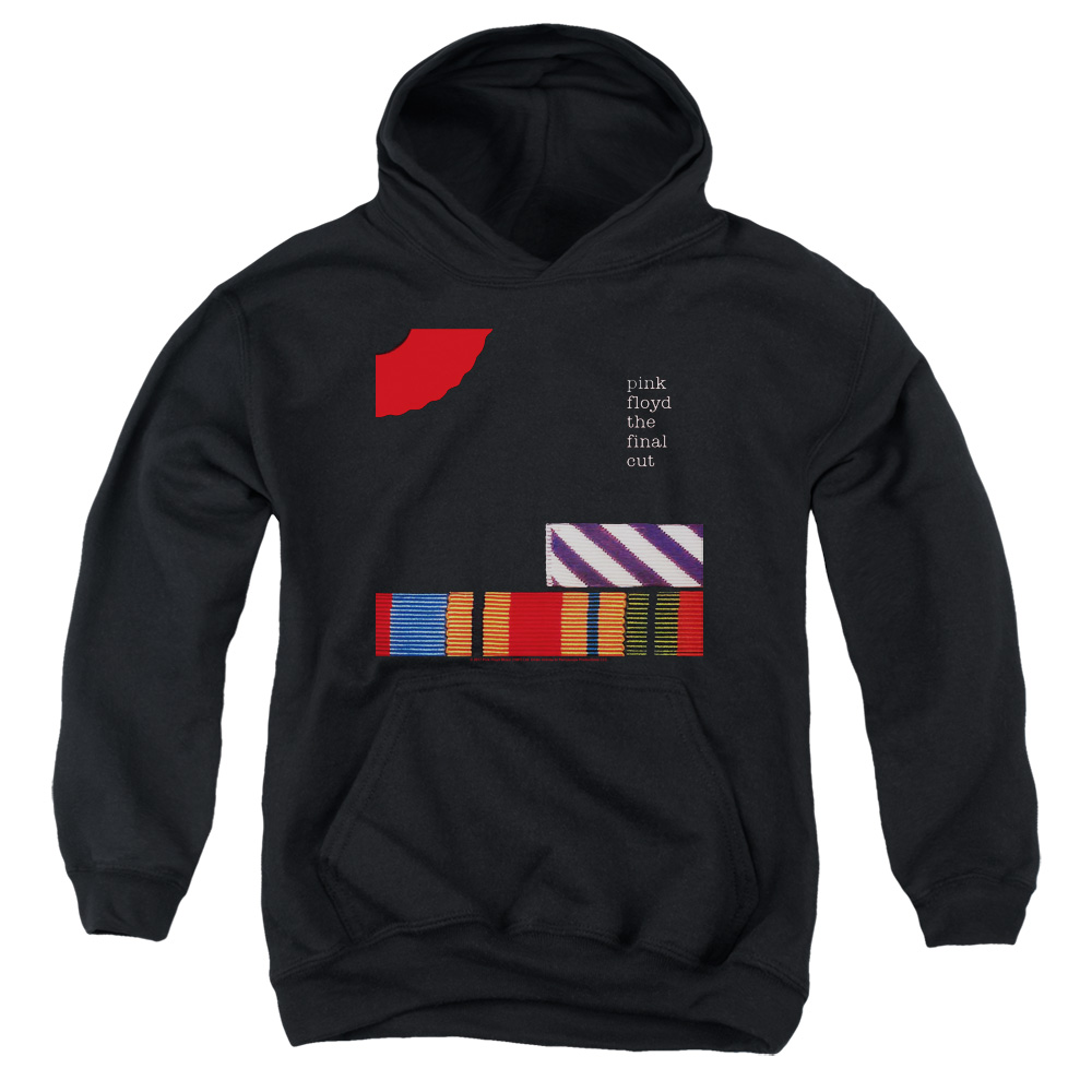 PERRY223-YFTH-2 Pink Floyd The Final Cut Youth Hooded Sweatshirt, Black - Medium