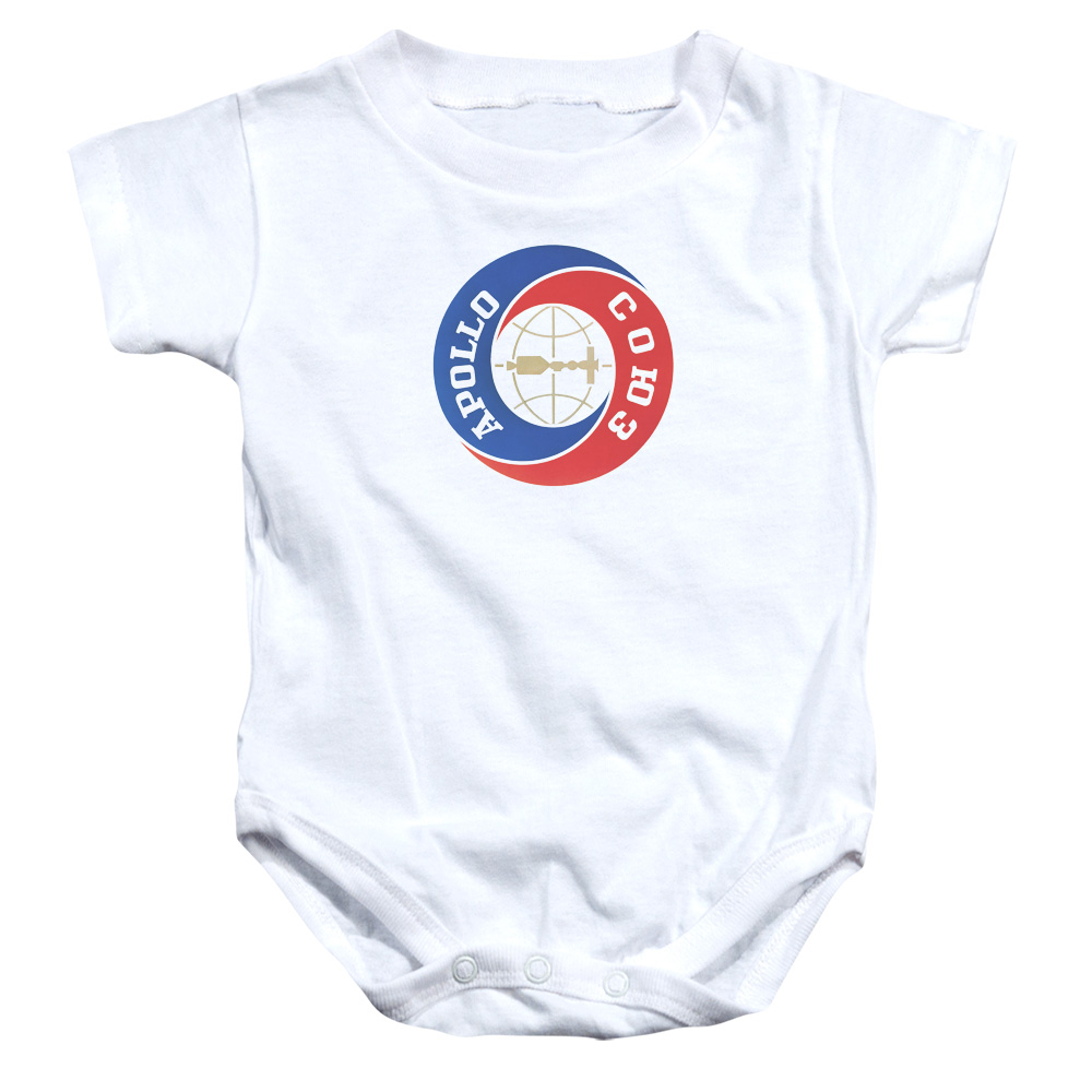 NASA105-SS-4 NASA Apollo Soyuz Infant Snapsuit, White - Extra Large - 24 Month