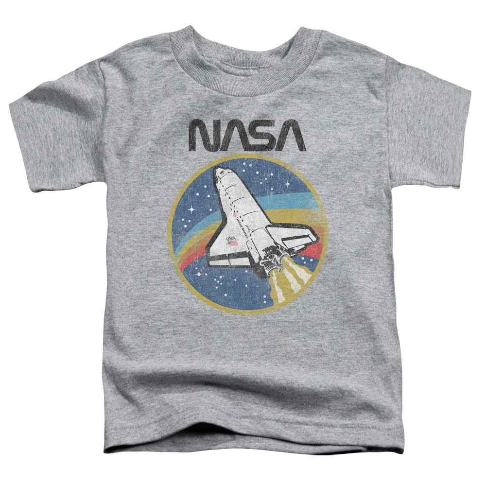NASA109-TT-2 NASA Shuttle Toddler Short Sleeve T-Shirt, Athletic Heather - Medium 3T