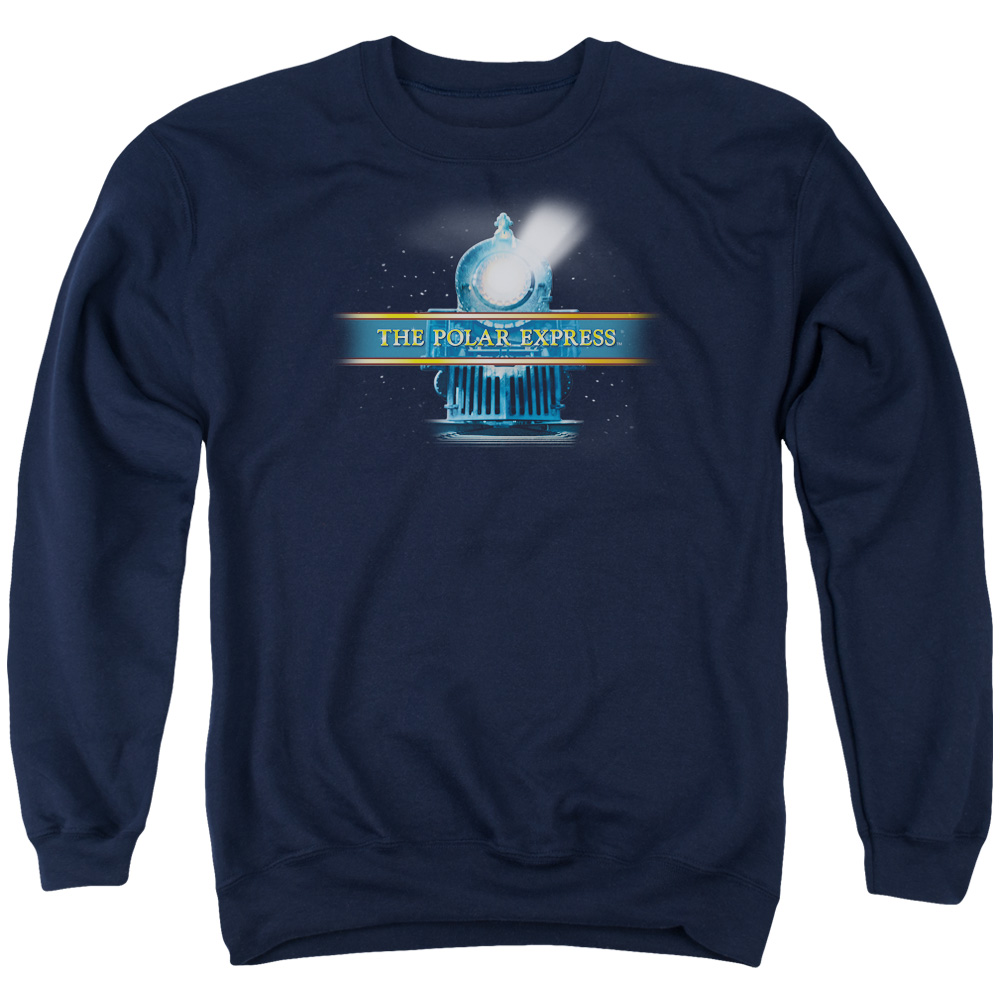 WBM375-AS-2 Polar Express Train Logo Adult Crewneck Sweatshirt, Navy - Medium