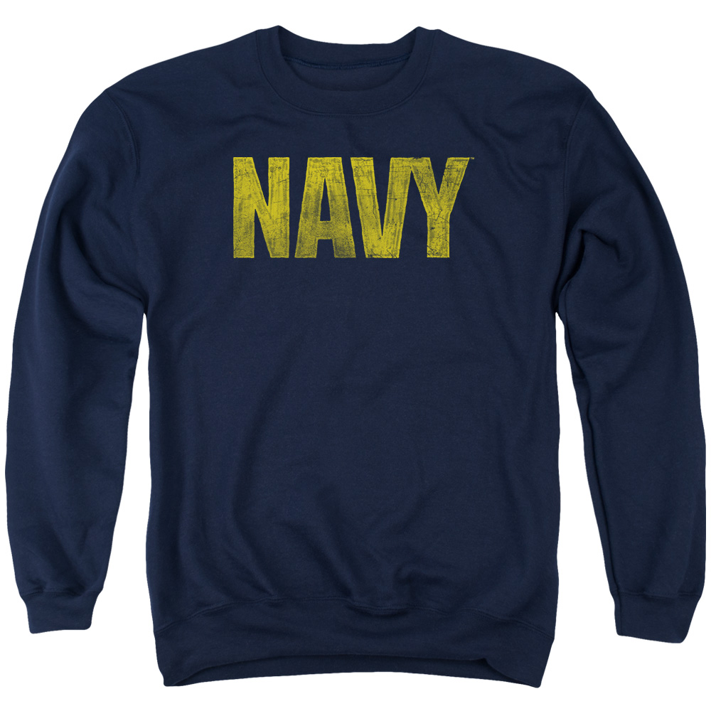 NA102-AS-2 Navy Logo Adult Crewneck Sweatshirt, Navy - Medium