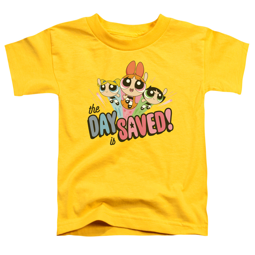 CN702-TT-3 Powerpuff Girls Day Saved Toddler Short Sleeve T-Shirt, Yellow - Large 4T