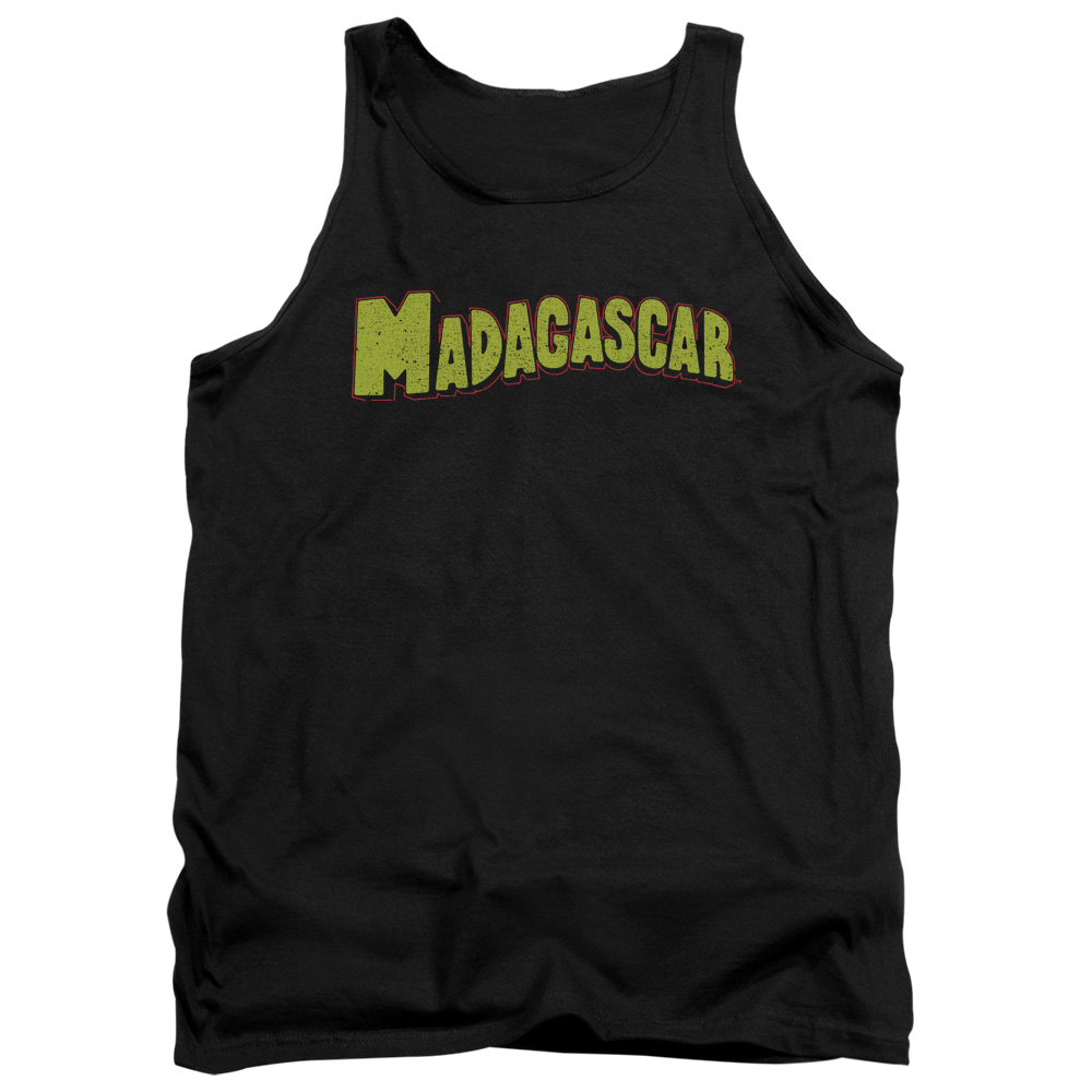 DRM183-TK-4 Madagascar Logo Adult Tank Top, Black - Extra Large
