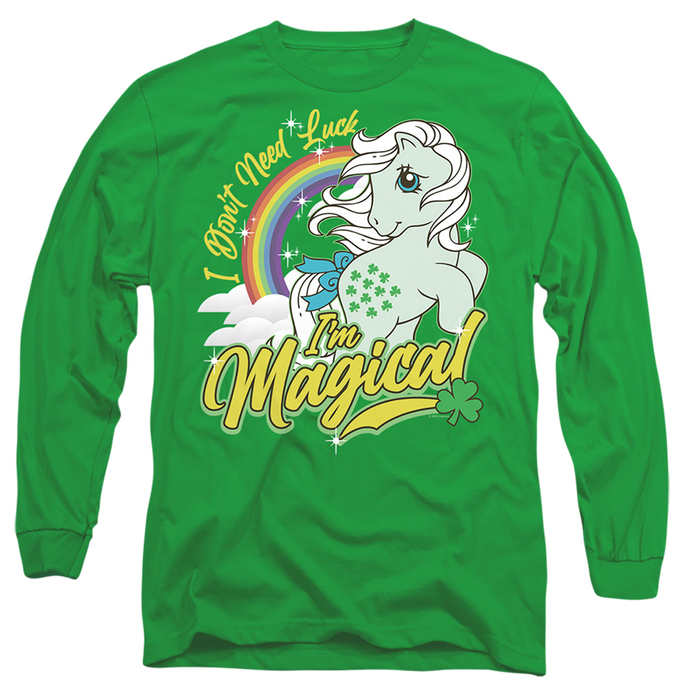 HBRO10265SPD-AL-3 My Little Pony St. Patricks Day I M Magical Adult Long Sleeve T-Shirt, Kelly Green - Large