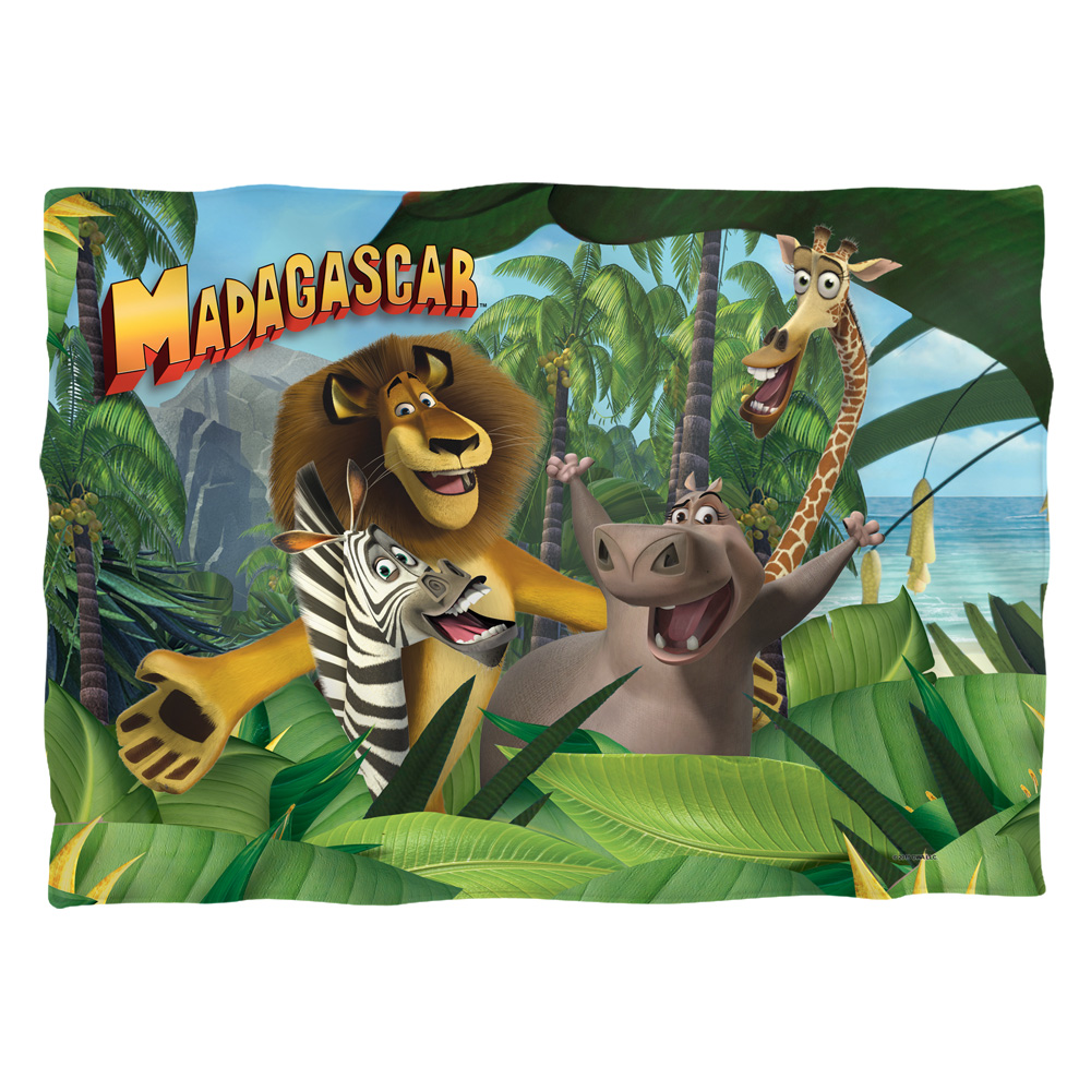 DRM296-PLO1-0 20 x 28 in. Madagascar Jungle Time Pillow Case, White