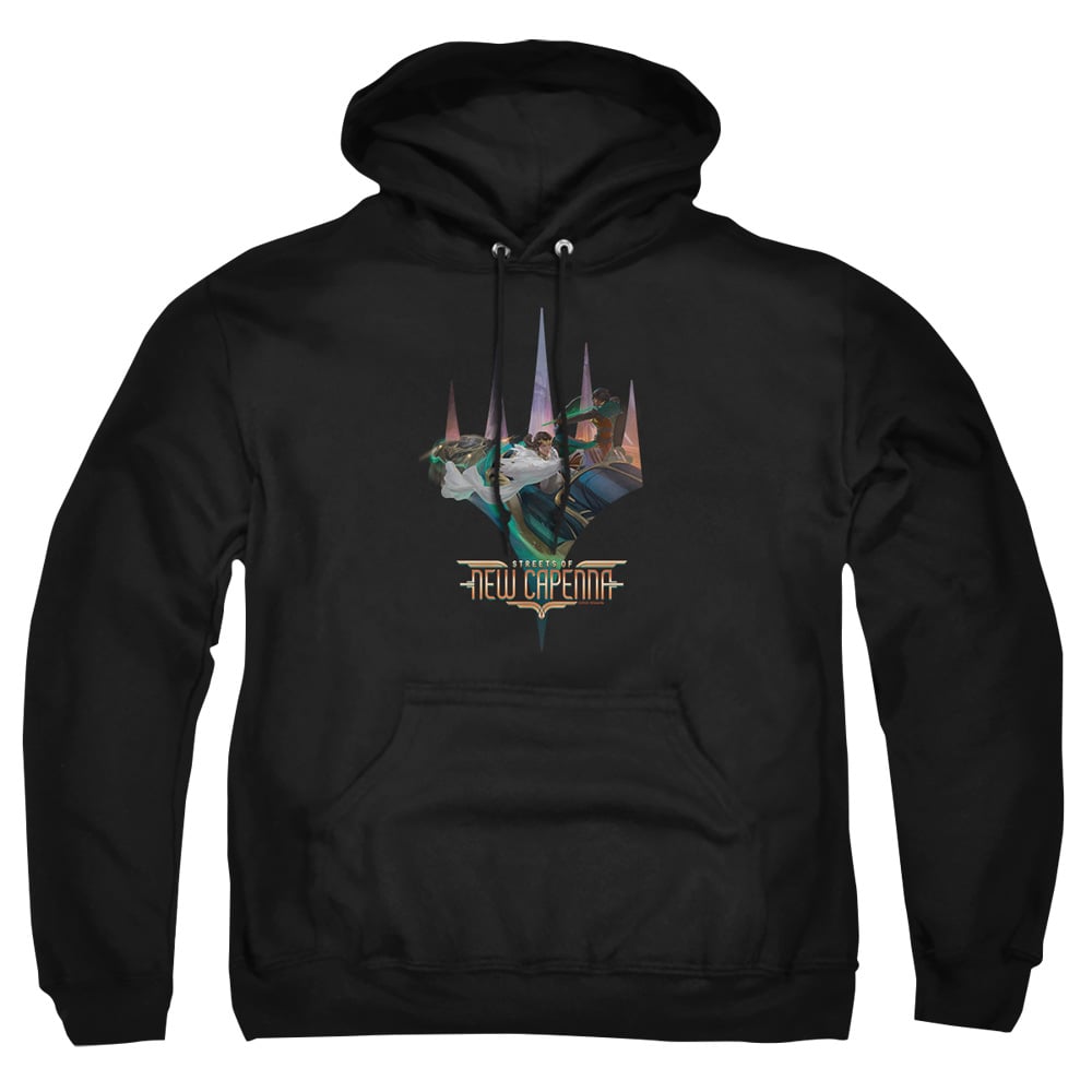 HBRO1189-AFTH-5 Magic The Gathering Planeswalker Logo Adult Pullover Hoodie, Black - 2X
