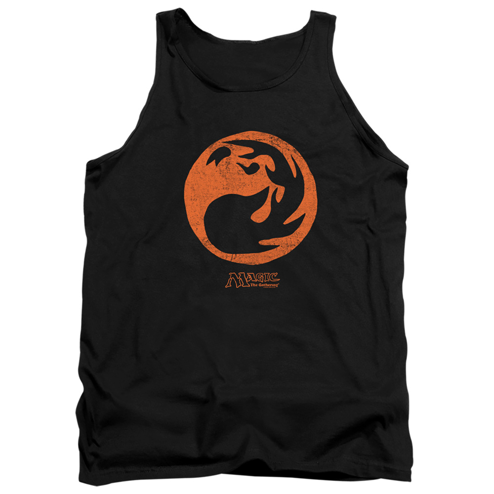 HBRO632-TK-2 Magic The Gathering Red Symbol Adult Tank Top, Black - Medium