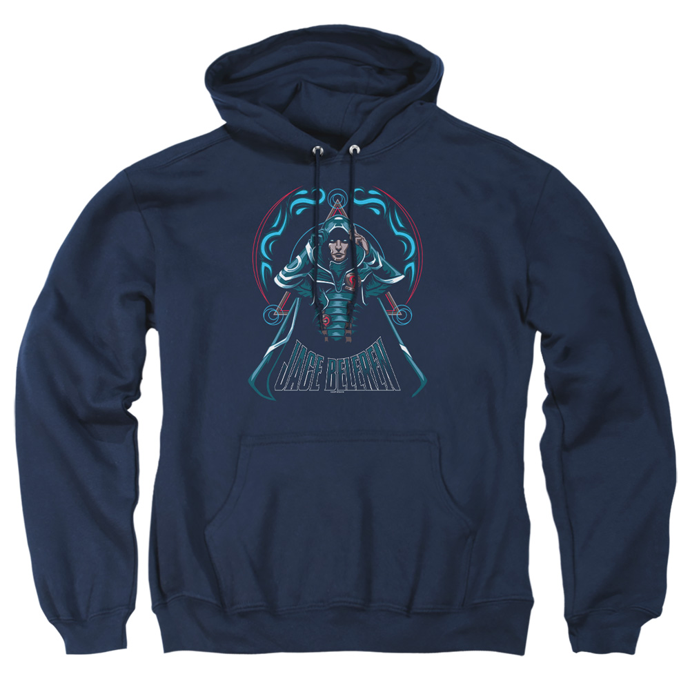 HBRO643-AFTH-5 Magic The Gathering Jace Adult Pullover Hoodie, Navy - 2X