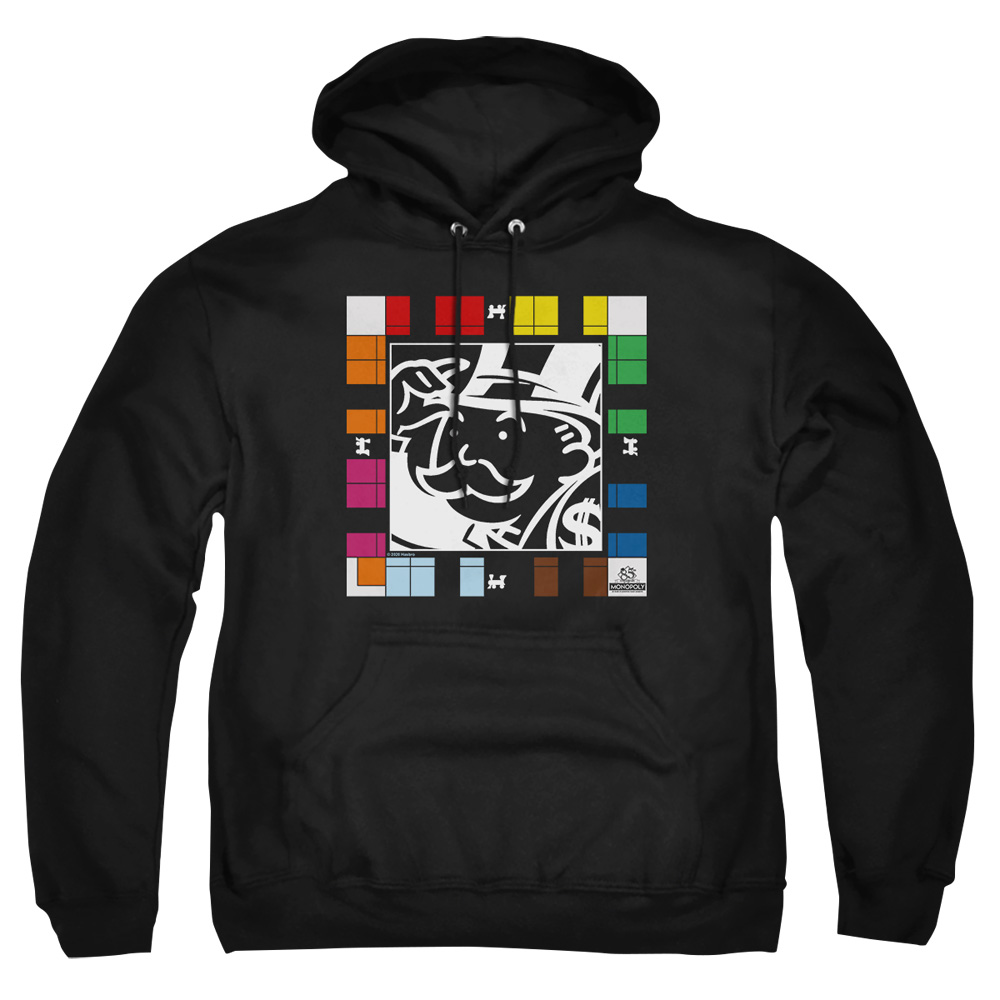 HBRO450-AFTH-2 Monopoly Game Board Adult Pullover Hoodie, Black - Medium