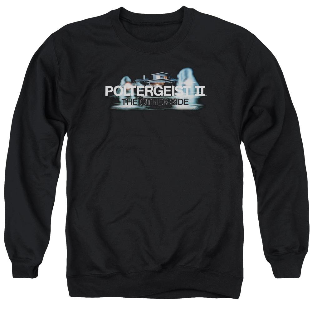 MGM305-AS-2 Poltergeist II & Logo Adult Crewneck Sweatshirt, Black - Medium