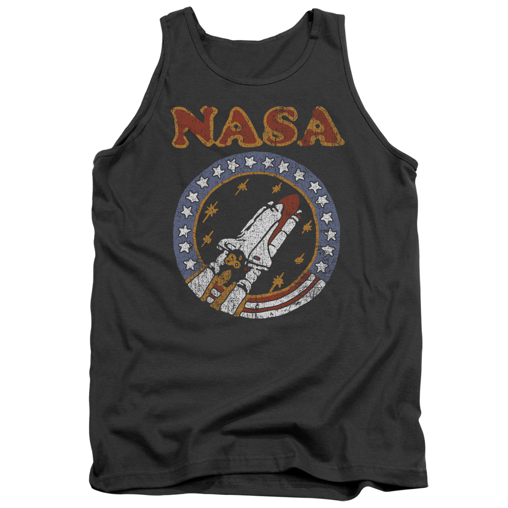 NASA112-TK-5 NASA Retro Shuttle Adult Tank Top, Charcoal - 2X