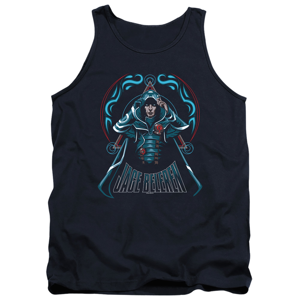 HBRO643-TK-2 Magic The Gathering Jace Adult Tank Top, Navy - Medium