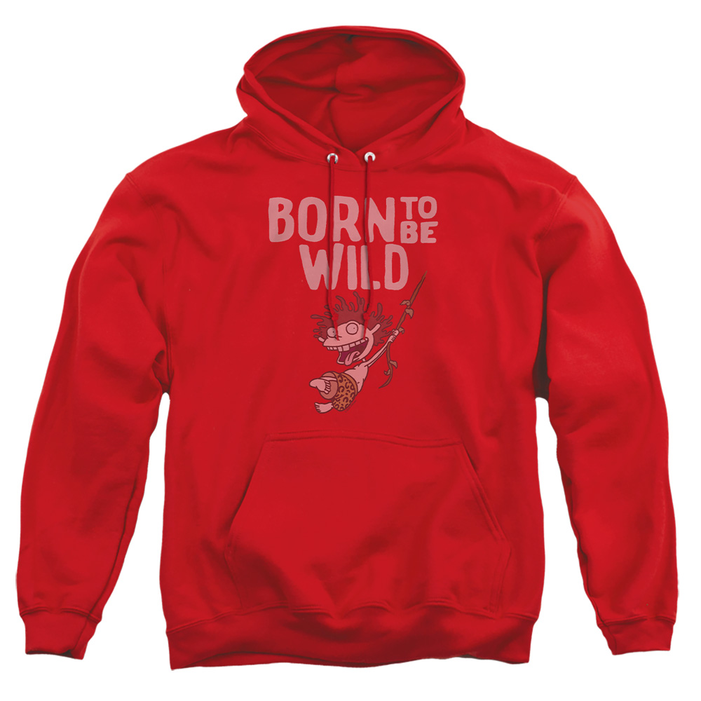 NICK750-AFTH-1 Nickelodeon 90s Born To Be Wild Adult Pullover Hoodie, Red - Small