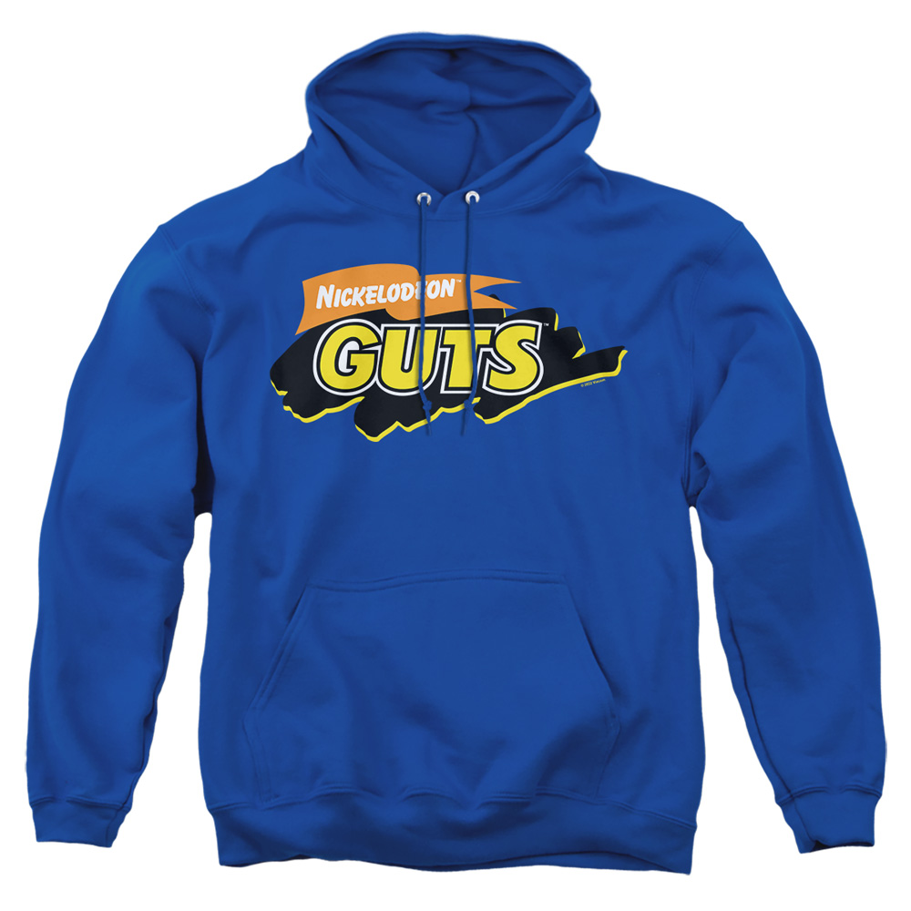NICK1051B-AFTH-1 Nickelodeon Brand Guts Logo Adult Pullover Hoodie, Royal - Small