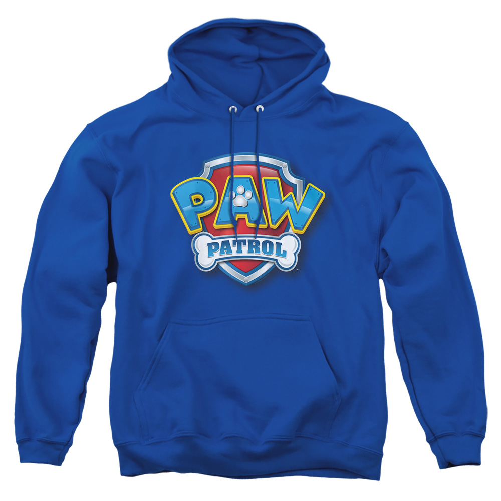 NICK709-AFTH-2 Paw Patrol 3D Logo Adult Pullover Hoodie, Royal - Medium
